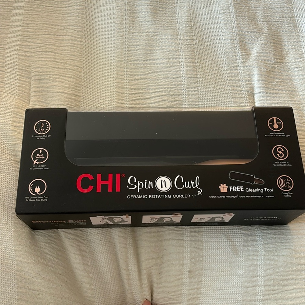 CHI Spin n Curl - Ceramic Rotating Curler 1” BRAND NEW, UNOPENED, NEVER USED